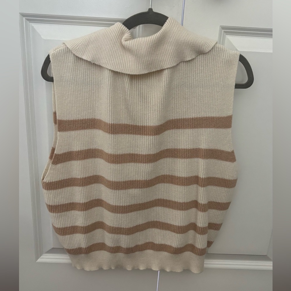 Double Zero Cream Ribbed Knit Sweater - Picture 3 of 3